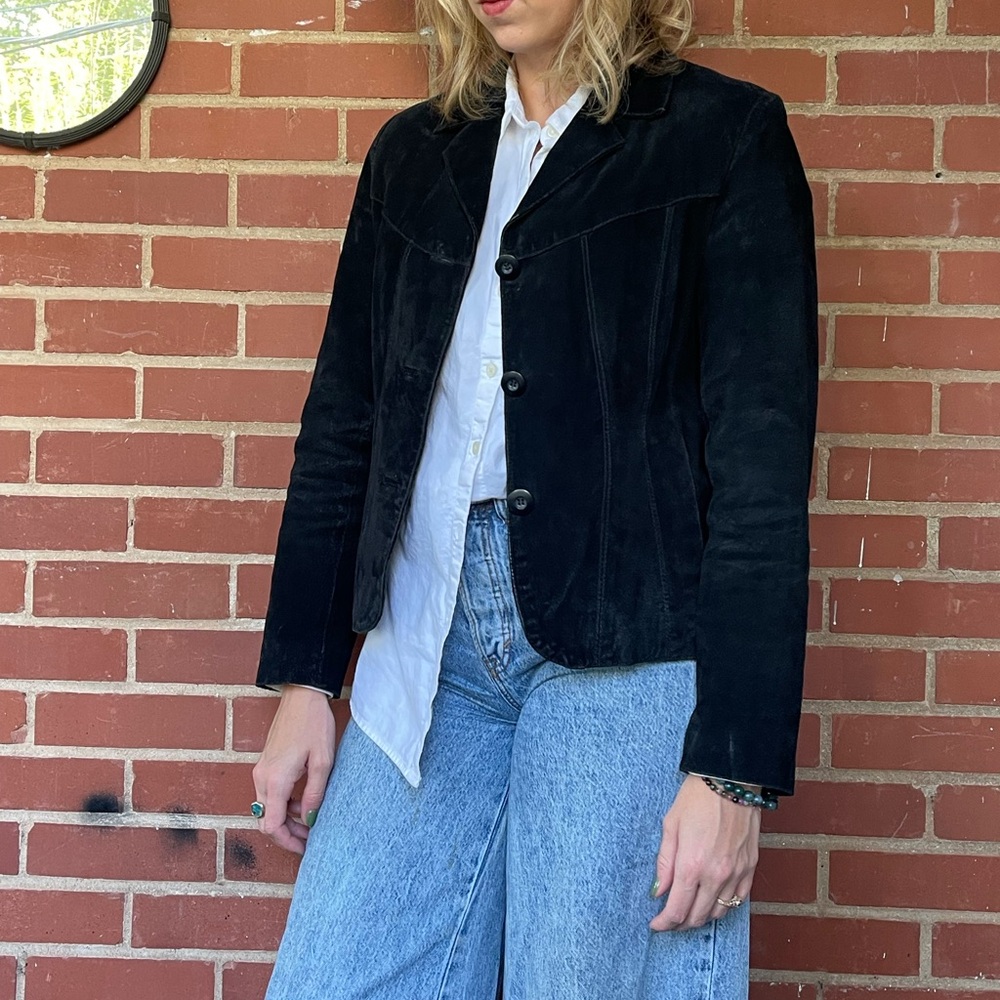 Suede Jacket - Vintage 90’s Suede Cropped Jacket